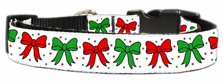 Christmas Bows Nylon Ribbon Collar Medium